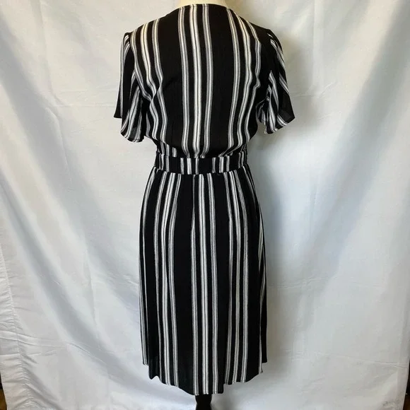 Promesa Women's Midi Dress Size Small Striped Tie Top Button Skirt Sundress - Picture 6 of 12